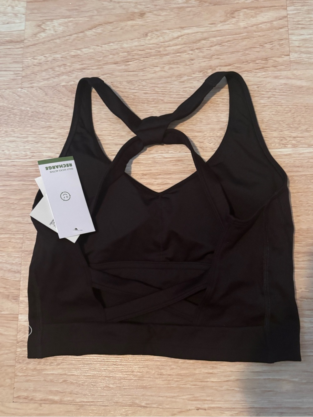 BNWT Hollister Gilly Hicks Black Knotted-Back Crop top Sports Bra